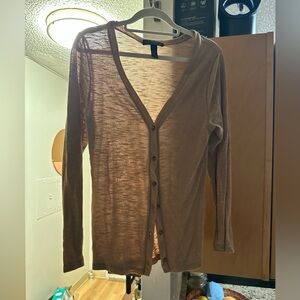 Essentials Light Brown Sheer Cardigan